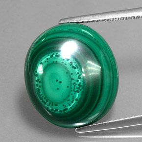 Malachite naturale verde da 17,83 ct, taglio ovale, opaco
