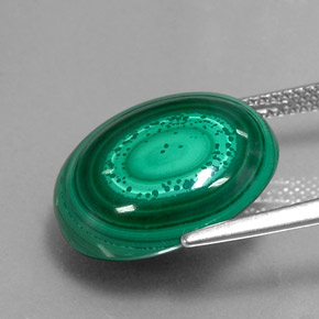 Malachite naturale verde da 17,83 ct, taglio ovale, opaco