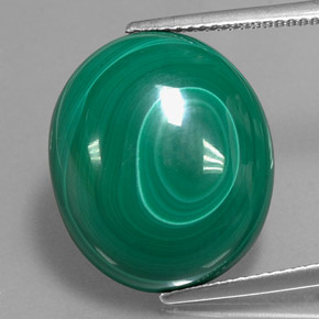 Malachite naturale verde da 24,67 ct, taglio ovale, opaco