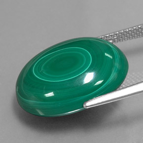 Malachite naturale verde da 24,67 ct, taglio ovale, opaco