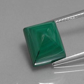 Malachite naturale verde da 10,87 ct, baguette, opaco
