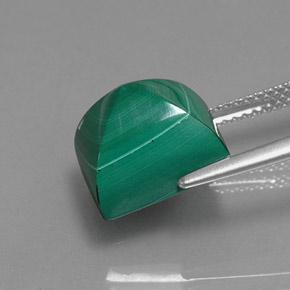 Malachite naturale verde da 10,87 ct, baguette, opaco