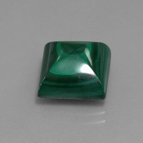 Malachite naturale verde da 10,66 ct, quadrato, opaco