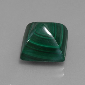 Malachite naturale verde da 10,81 ct, quadrato, opaco