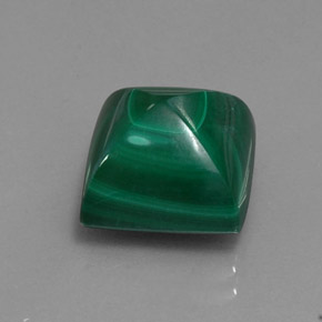 Malachite naturale verde da 10,70 ct, quadrato, opaco