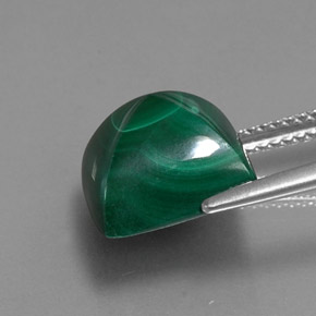 Malachite naturale verde da 10,70 ct, quadrato, opaco