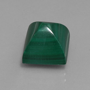 Malachite naturale verde da 10,39 ct, quadrato, opaco