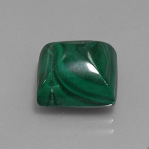 Malachite naturale verde da 10,03 ct, quadrato, opaco