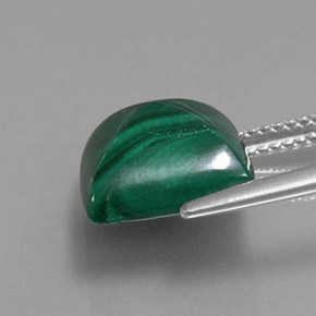 Malachite naturale verde da 10,03 ct, quadrato, opaco