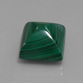 Malachite naturale verde da 10,59 ct, quadrato, opaco