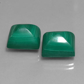 Malachite naturale verde da  ct, baguette, opaco
