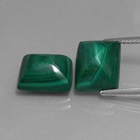 Malachite naturale verde da 14,35 ct, baguette, opaco