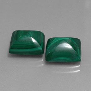 Malachite naturale verde da 14,35 ct, baguette, opaco