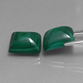 Malachite naturale verde da 14,35 ct, baguette, opaco