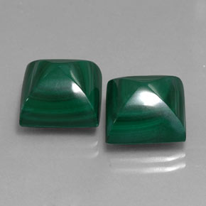 Malachite naturale verde da  ct, quadrato, opaco