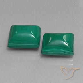 Gemme di Malachite Verde medio naturale da 14.18 ct, Taglio a baguette, Opaco