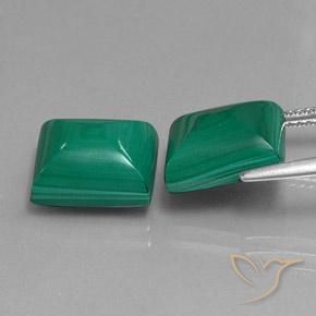 Gemme di Malachite Verde medio naturale da 14.18 ct, Taglio a baguette, Opaco