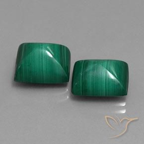 Gemme di Malachite Verde naturale da 13.53 ct, Taglio a baguette, Opaco