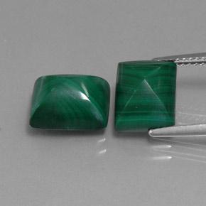 Malachite naturale verde da 10,17 ct, baguette, opaco
