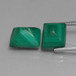 Malachite naturale verde da  ct, baguette, opaco