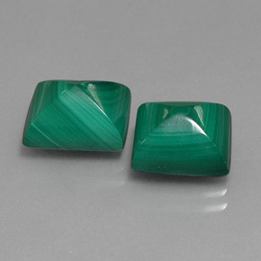 Malachite naturale verde da  ct, baguette, opaco