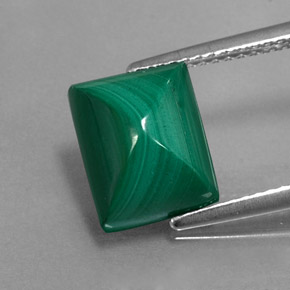 Malachite naturale verde da 5,66 ct, baguette, opaco