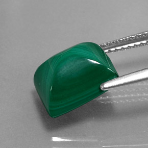 Malachite naturale verde da 5,66 ct, baguette, opaco