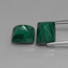 Malachite naturale verde da 8,88 ct, baguette, opaco