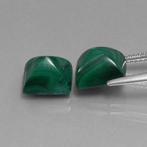 Malachite naturale verde da 8,88 ct, baguette, opaco