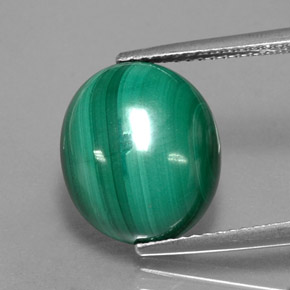 Malachite Verde multicolore naturale da 9.21 ct, Taglio ovale, Opaco