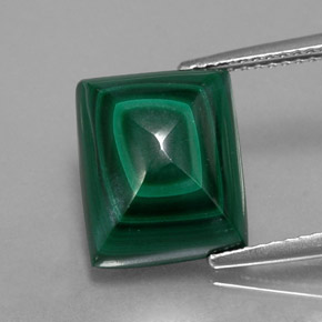 Malachite naturale verde da 9,15 ct, baguette, opaco