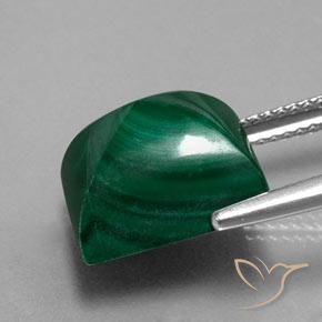 Malachite Verde Pino naturale da 12.33 ct, Taglio a baguette, Opaco
