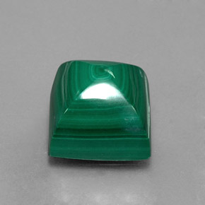Malachite naturale verde da 9,86 ct, quadrato, opaco