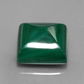 Malachite naturale verde da 12,37 ct, quadrato, opaco