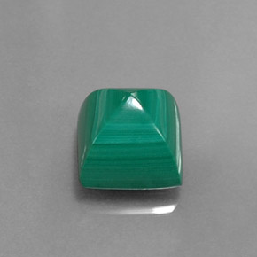 Malachite naturale verde da 4,51 ct, quadrato, opaco