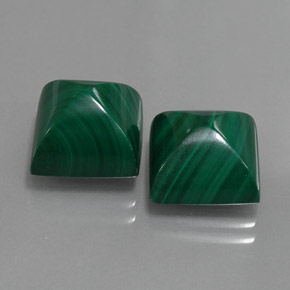 Malachite naturale verde da  ct, quadrato, opaco