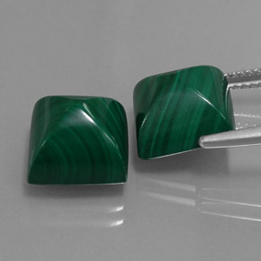 Malachite naturale verde da  ct, quadrato, opaco