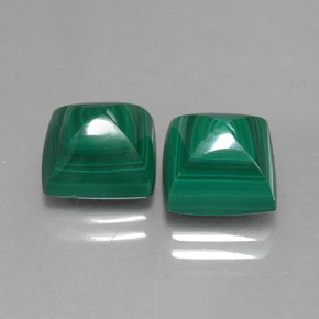 Malachite naturale verde da  ct, quadrato, opaco
