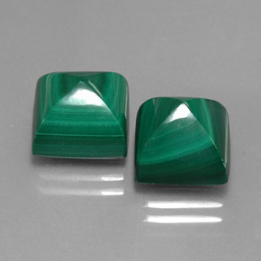 Malachite naturale verde da  ct, quadrato, opaco