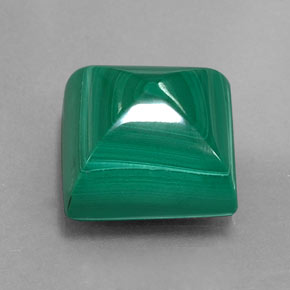 Malachite naturale verde da 11,21 ct, quadrato, opaco