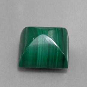 Malachite naturale verde da 15,43 ct, quadrato, opaco