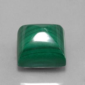 Malachite naturale verde da 15,78 ct, quadrato, opaco