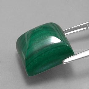 Malachite naturale verde da 15,78 ct, quadrato, opaco