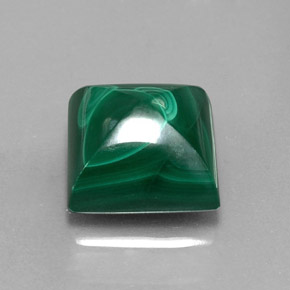 Malachite naturale verde da 11,07 ct, quadrato, opaco