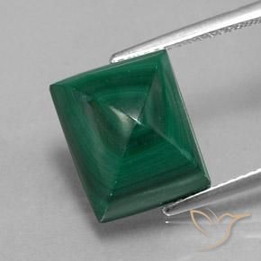 13.07ct Naturale Verde Malachite, Taglio a baguette, Opaco