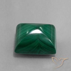 Malachite Verde Pino naturale da 13.73 ct, Taglio a baguette, Opaco