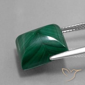 Malachite Verde Pino naturale da 13.73 ct, Taglio a baguette, Opaco
