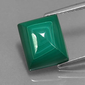 Malachite naturale verde da 6,19 ct, baguette, opaco