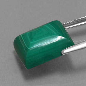 Malachite naturale verde da 6,19 ct, baguette, opaco