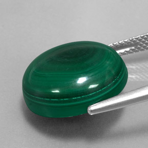 Malachite naturale verde da 16,58 ct, taglio rotondo, opaco